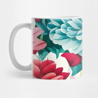 Red Pink Blue Carnation Abstract Artwork Mug